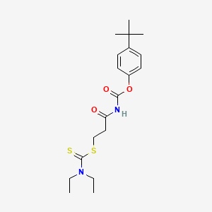N-[3-[[diethylamino(sulfanylidene)methyl]thio]-1-oxopropyl]carbamic acid (4-tert-butylphenyl) ester