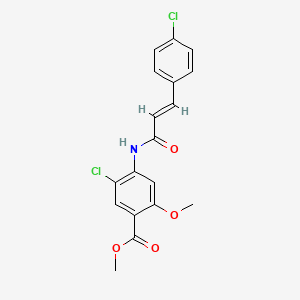 molecular formula C18H15Cl2NO4 B1227264 METHYL 5-CHLORO-4-((3-(4-CHLOROPHENYL)ACRYLOYL)AMINO)-2-METHOXYBENZOATE 