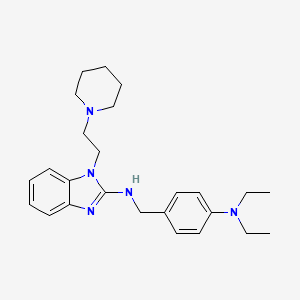 molecular formula C25H35N5 B1227267 N-{[4-(DIETHYLAMINO)PHENYL]METHYL}-1-[2-(PIPERIDIN-1-YL)ETHYL]-1H-1,3-BENZODIAZOL-2-AMINE 