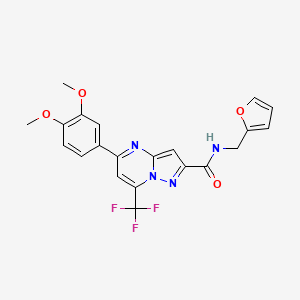 5-(3,4-dimethoxyphenyl)-N-(2-furanylmethyl)-7-(trifluoromethyl)-2-pyrazolo[1,5-a]pyrimidinecarboxamide