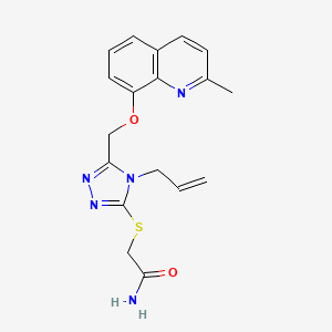 2-[[5-[(2-Methyl-8-quinolinyl)oxymethyl]-4-prop-2-enyl-1,2,4-triazol-3-yl]thio]acetamide