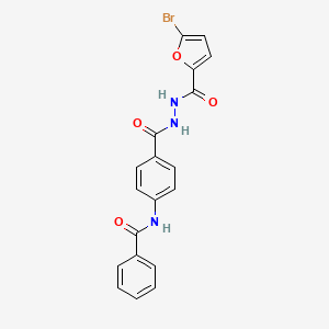 molecular formula C19H14BrN3O4 B1227274 N-[4-[[(5-bromofuran-2-carbonyl)amino]carbamoyl]phenyl]benzamide 