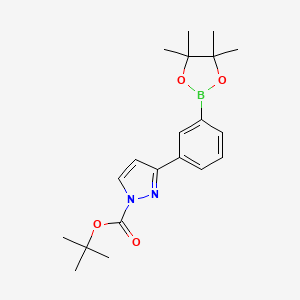 molecular formula C20H27BN2O4 B12272757 tert-Butyl 3-(3-(4,4,5,5-tetramethyl-1,3,2-dioxaborolan-2-yl)phenyl)-1H-pyrazole-1-carboxylate 