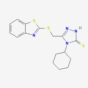 3-[(1,3-benzothiazol-2-ylthio)methyl]-4-cyclohexyl-1H-1,2,4-triazole-5-thione