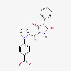 4-[2-[(E)-(2,5-dioxo-1-phenylimidazolidin-4-ylidene)methyl]pyrrol-1-yl]benzoic acid