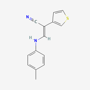 (Z)-3-(4-methylanilino)-2-thiophen-3-ylprop-2-enenitrile