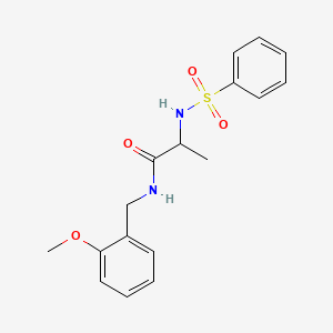 molecular formula C17H20N2O4S B1227287 2-(benzenesulfonamido)-N-[(2-methoxyphenyl)methyl]propanamide 