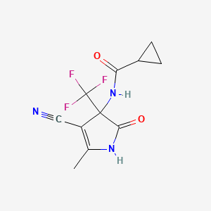 N-[4-cyano-5-methyl-2-oxo-3-(trifluoromethyl)-1H-pyrrol-3-yl]cyclopropanecarboxamide