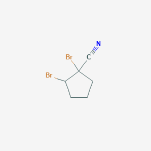 molecular formula C6H7Br2N B12272894 1,2-Dibromo-cyclopentanecarbonitrile 