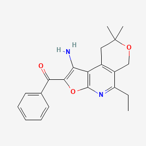 Methanone, (1-amino-5-ethyl-8,9-dihydro-8,8-dimethyl-6H-furo(2,3-b)pyrano(4,3-d)pyridin-2-yl)phenyl-