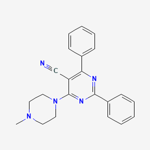 molecular formula C22H21N5 B1227298 4-(4-Methylpiperazino)-2,6-diphenyl-5-pyrimidinecarbonitrile CAS No. 320418-29-9