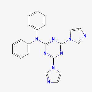 molecular formula C21H16N8 B1227299 4,6-双(1-咪唑基)-N,N-二苯基-1,3,5-三嗪-2-胺 