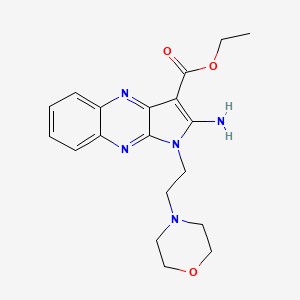 molecular formula C19H23N5O3 B1227305 2-Amino-1-[2-(4-morpholinyl)ethyl]-3-pyrrolo[3,2-b]quinoxalinecarboxylic acid ethyl ester 