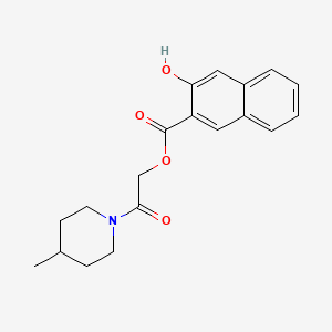 molecular formula C19H21NO4 B1227311 3-Hydroxy-2-naphthalenecarboxylic acid [2-(4-methyl-1-piperidinyl)-2-oxoethyl] ester 