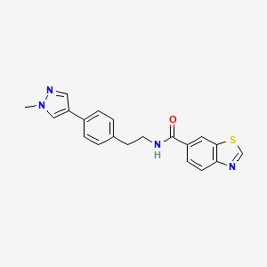 molecular formula C20H18N4OS B12273114 N-{2-[4-(1-methyl-1H-pyrazol-4-yl)phenyl]ethyl}-1,3-benzothiazole-6-carboxamide 