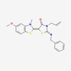 (5Z)-2-benzylimino-5-(5-methoxy-3-methyl-1,3-benzothiazol-2-ylidene)-3-prop-2-enyl-1,3-thiazolidin-4-one