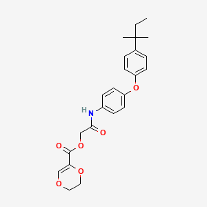 molecular formula C24H27NO6 B1227319 2,3-Dihydro-1,4-dioxin-5-carboxylic acid [2-[4-[4-(2-methylbutan-2-yl)phenoxy]anilino]-2-oxoethyl] ester 