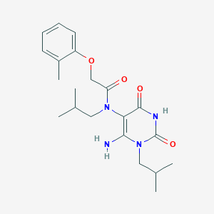 N-[6-amino-1-(2-methylpropyl)-2,4-dioxo-5-pyrimidinyl]-2-(2-methylphenoxy)-N-(2-methylpropyl)acetamide