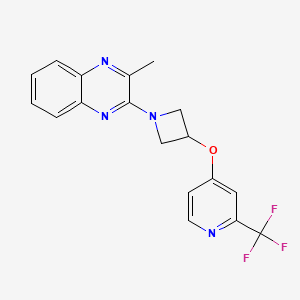 molecular formula C18H15F3N4O B12273229 2-Methyl-3-(3-{[2-(trifluoromethyl)pyridin-4-yl]oxy}azetidin-1-yl)quinoxaline 