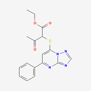 3-Oxo-2-[(5-phenyl-[1,2,4]triazolo[1,5-a]pyrimidin-7-yl)thio]butanoic acid ethyl ester