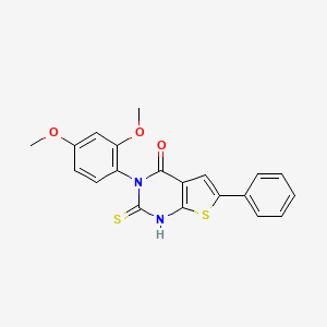 3-(2,4-dimethoxyphenyl)-6-phenyl-2-sulfanylidene-1H-thieno[2,3-d]pyrimidin-4-one