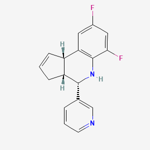 molecular formula C17H14F2N2 B1227334 (3aR,4S,9bS)-6,8-difluoro-4-(pyridin-3-yl)-3a,4,5,9b-tetrahydro-3H-cyclopenta[c]quinoline 
