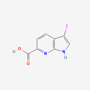 molecular formula C8H5IN2O2 B12273347 3-iodo-1H-pyrrolo[2,3-b]pyridine-6-carboxylic acid 