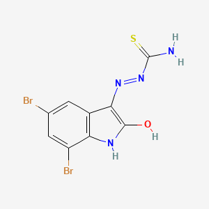 molecular formula C9H6Br2N4OS B1227336 [(5,7-二溴-2-氧代-3-吲哚基)氨基]硫脲 