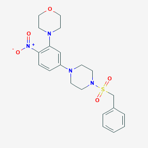 4-[2-Nitro-5-[4-(phenylmethyl)sulfonyl-1-piperazinyl]phenyl]morpholine
