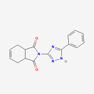 molecular formula C16H14N4O2 B1227342 2-(5-phenyl-1H-1,2,4-triazol-3-yl)-3a,4,7,7a-tetrahydroisoindole-1,3-dione 