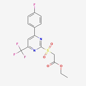 2-[[4-(4-Fluorophenyl)-6-(trifluoromethyl)-2-pyrimidinyl]sulfonyl]acetic acid ethyl ester