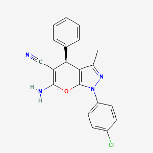 molecular formula C20H15ClN4O B12273449 (S)-6-Amino-1-(4-chlorophenyl)-3-methyl-4-phenyl-1,4-dihydropyrano[2,3-c]pyrazole-5-carbonitrile 
