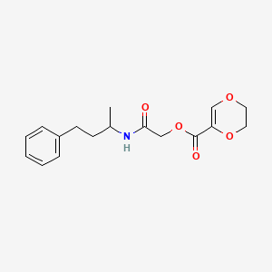 molecular formula C17H21NO5 B1227345 2,3-Dihydro-1,4-dioxin-5-carboxylic acid [2-oxo-2-(4-phenylbutan-2-ylamino)ethyl] ester 