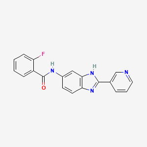2-fluoro-N-[2-(3-pyridinyl)-3H-benzimidazol-5-yl]benzamide