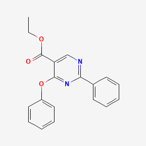 molecular formula C19H16N2O3 B1227357 Ethyl 4-phenoxy-2-phenyl-5-pyrimidinecarboxylate CAS No. 477854-77-6