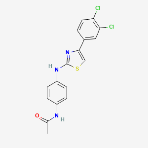 molecular formula C17H13Cl2N3OS B1227359 N-(4-{[4-(3,4-dichlorophenyl)-1,3-thiazol-2-yl]amino}phenyl)acetamide 