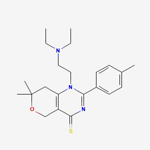 1-[2-(Diethylamino)ethyl]-7,7-dimethyl-2-(4-methylphenyl)-5,8-dihydropyrano[4,3-d]pyrimidine-4-thione