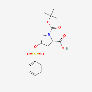 molecular formula C17H23NO7S B12273635 (2S,4R)-1-(tert-Butoxycarbonyl)-4-(tosyloxy)pyrrolidine-2-carboxylicacid 