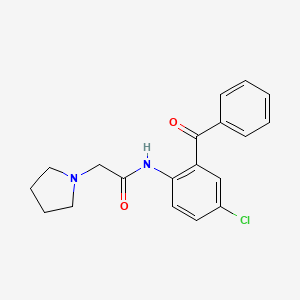 molecular formula C19H19ClN2O2 B1227367 N-(2-benzoyl-4-chlorophenyl)-2-(1-pyrrolidinyl)acetamide 