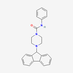 molecular formula C24H23N3O B1227375 4-(9H-fluoren-9-yl)-N-phenyl-1-piperazinecarboxamide 