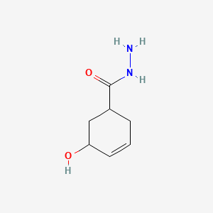 molecular formula C7H12N2O2 B12273752 5-Hydroxycyclohex-3-ene-1-carbohydrazide 