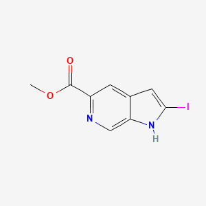 molecular formula C9H7IN2O2 B12273860 2-Iodo-6-azaindole-5-carboxylic acid methyl ester 