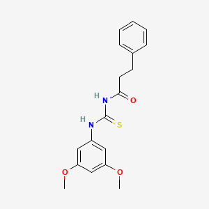 molecular formula C18H20N2O3S B1227390 N-[(3,5-dimethoxyanilino)-sulfanylidenemethyl]-3-phenylpropanamide 