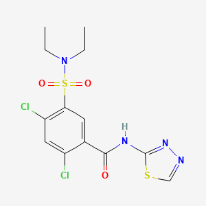2,4-dichloro-5-(diethylsulfamoyl)-N-(1,3,4-thiadiazol-2-yl)benzamide