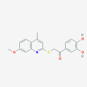 molecular formula C19H17NO4S B12273928 1-(3,4-Dihydroxyphenyl)-2-[(7-methoxy-4-methylquinolin-2-yl)sulfanyl]ethanone 