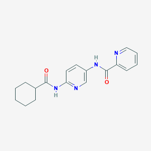 molecular formula C18H20N4O2 B1227393 N-[6-[[cyclohexyl(oxo)methyl]amino]-3-pyridinyl]-2-pyridinecarboxamide 