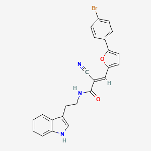molecular formula C24H18BrN3O2 B1227397 (2E)-3-[5-(4-bromophenyl)furan-2-yl]-2-cyano-N-[2-(1H-indol-3-yl)ethyl]prop-2-enamide 