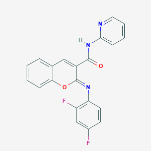 molecular formula C21H13F2N3O2 B12274014 (2Z)-2-[(2,4-difluorophenyl)imino]-N-(pyridin-2-yl)-2H-chromene-3-carboxamide 