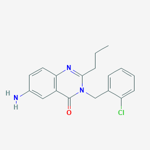 6-Amino-3-[(2-chlorophenyl)methyl]-2-propyl-4-quinazolinone