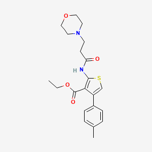 molecular formula C21H26N2O4S B1227408 4-(4-Methylphenyl)-2-[[3-(4-morpholinyl)-1-oxopropyl]amino]-3-thiophenecarboxylic acid ethyl ester 